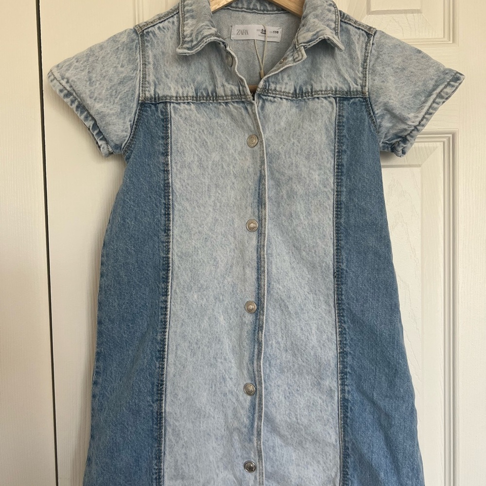 Zara Light Blue Denim kids dress size 5-6